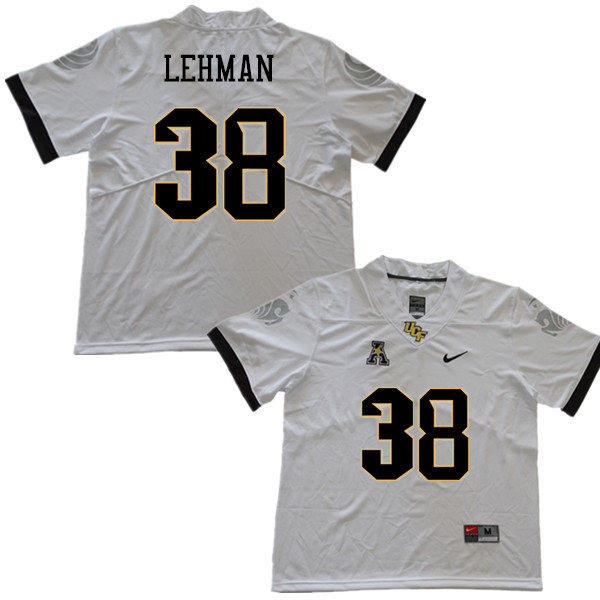 Men #38 Zach Lehman UCF Knights College Football Jerseys Sale-White